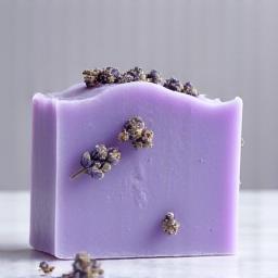 Handmade soap bar with lavender buds